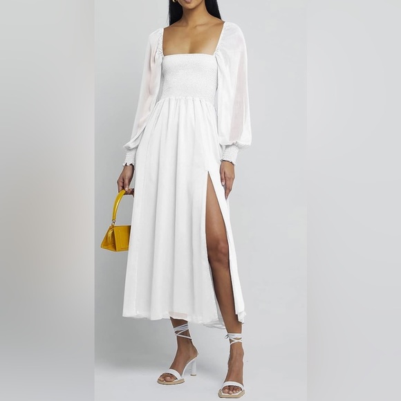 White A Line Dress - Picture 3 of 5